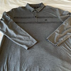 Travis Mathew men’s long sleeve polo with stripes